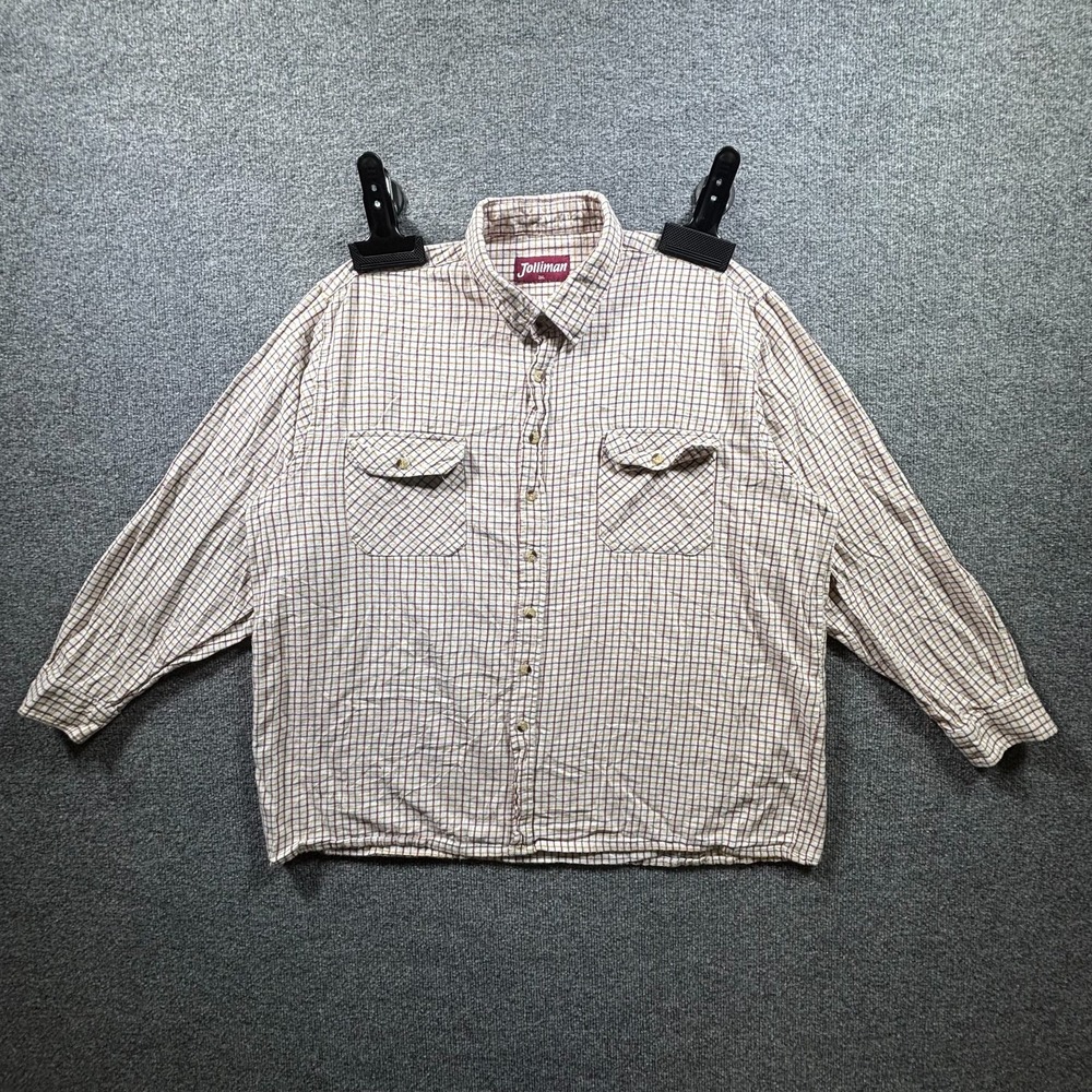 Jolliman Flannel Shirt Mens 2XL Multicolor Plaid Button Front Oversized Western